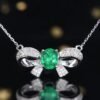 微信图片_20240727094356 Sgarit Fine Jewelry OEM Factory Real 18k White Gold 0.73 Carats Oval Cut Jewellery Vivid Green Luxury Natural Emerald Gemstone Collarbone Chain