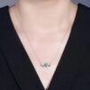 微信图片_202407270943573 Sgarit Fine Jewelry OEM Factory Real 18k White Gold 0.73 Carats Oval Cut Jewellery Vivid Green Luxury Natural Emerald Gemstone Collarbone Chain