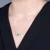 微信图片_202407270943574 Sgarit Fine Jewelry OEM Factory Real 18k White Gold 0.73 Carats Oval Cut Jewellery Vivid Green Luxury Natural Emerald Gemstone Collarbone Chain