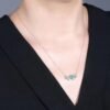 微信图片_202407270943575 Sgarit Fine Jewelry OEM Factory Real 18k White Gold 0.73 Carats Oval Cut Jewellery Vivid Green Luxury Natural Emerald Gemstone Collarbone Chain