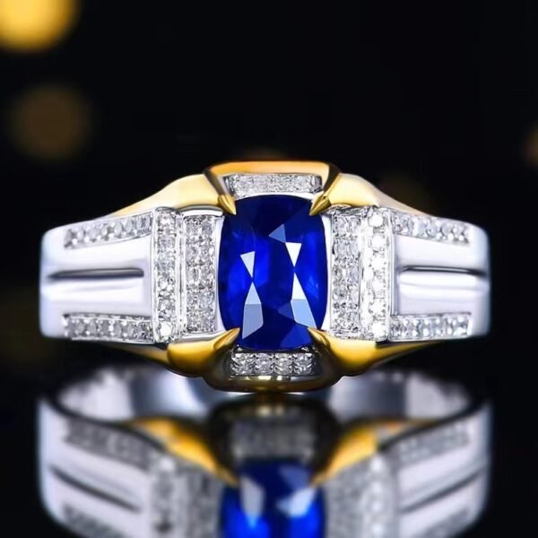 微信图片_20240727094411 SGARIT Fine Jewelry ODM Factory Solid 18k White Gold 1.02 Carats Cushion Cut Jewellery Royal Blue Sapphire Motor Gasca Natural Gemstone Ring