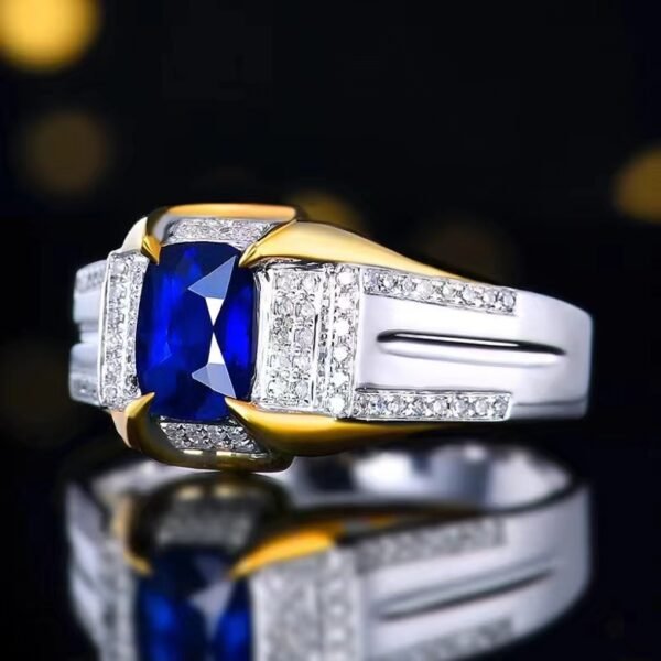 微信图片_202407270944111 SGARIT Fine Jewelry ODM Factory Solid 18k White Gold 1.02 Carats Cushion Cut Jewellery Royal Blue Sapphire Motor Gasca Natural Gemstone Ring