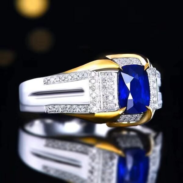 微信图片_20240727094412 SGARIT Fine Jewelry ODM Factory Solid 18k White Gold 1.02 Carats Cushion Cut Jewellery Royal Blue Sapphire Motor Gasca Natural Gemstone Ring