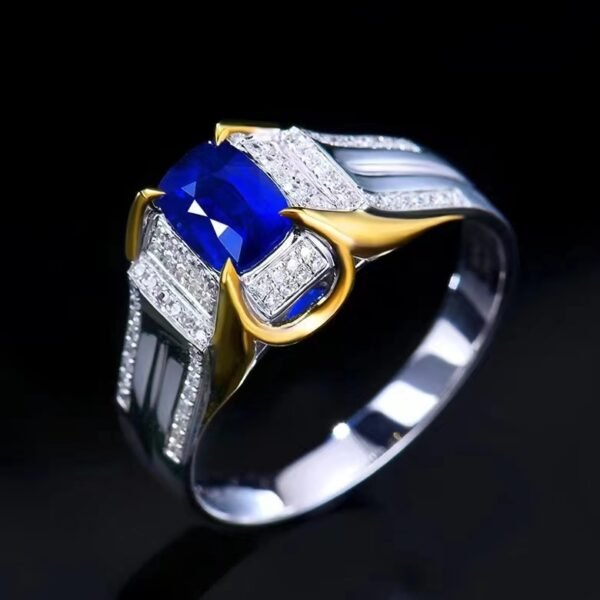 微信图片_202407270944121 SGARIT Fine Jewelry ODM Factory Solid 18k White Gold 1.02 Carats Cushion Cut Jewellery Royal Blue Sapphire Motor Gasca Natural Gemstone Ring
