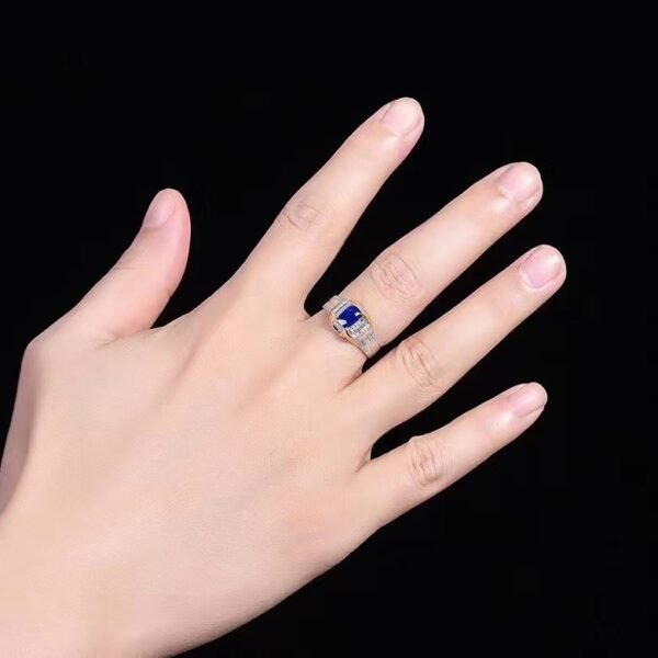 微信图片_202407270944123 SGARIT Fine Jewelry ODM Factory Solid 18k White Gold 1.02 Carats Cushion Cut Jewellery Royal Blue Sapphire Motor Gasca Natural Gemstone Ring