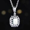 Sgarit Fine Jewelry Manufacturer Real 18k White Gold 0.78 Carats Emerald Cut Jewellery Vivid Green Luxury Zambia Natural Emerald Gemstone Pendant