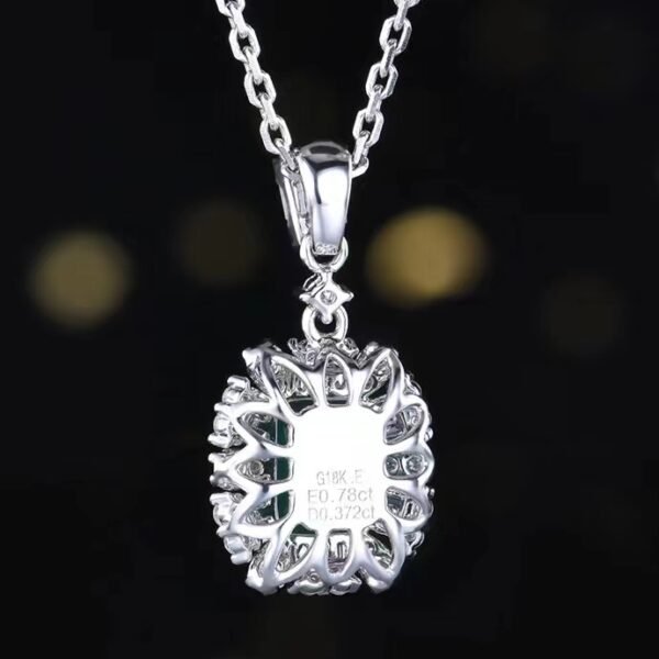 Sgarit Fine Jewelry Manufacturer Real 18k White Gold 0.78 Carats Emerald Cut Jewellery Vivid Green Luxury Zambia Natural Emerald Gemstone Pendant
