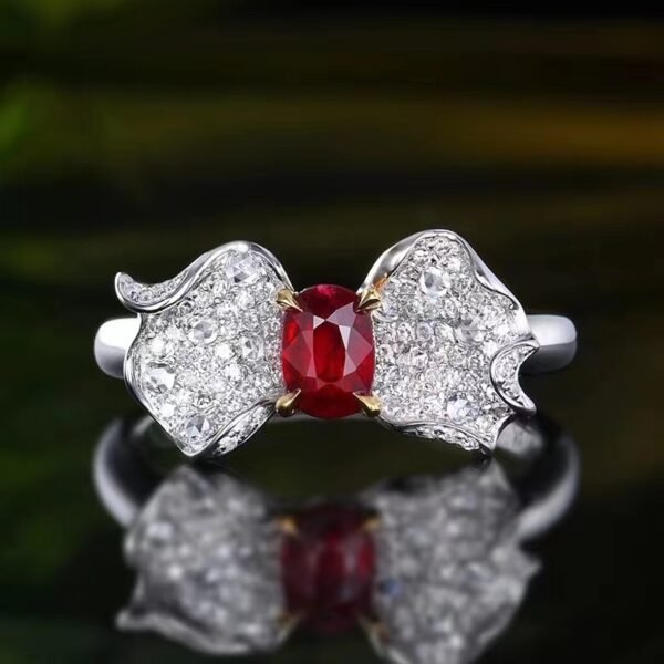 微信图片_20240727094450 SGARIT Fine Jewelry Supplier Solid 18k White Gold 0.73 Carats Oval Cut Jewellery Unburnt Pigeon Red Ruby Mozambique Natural Gemstone Ring