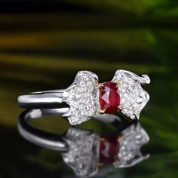 微信图片_202407270944501 SGARIT Fine Jewelry Supplier Solid 18k White Gold 0.73 Carats Oval Cut Jewellery Unburnt Pigeon Red Ruby Mozambique Natural Gemstone Ring