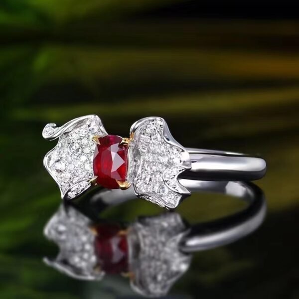 微信图片_202407270944502 SGARIT Fine Jewelry Supplier Solid 18k White Gold 0.73 Carats Oval Cut Jewellery Unburnt Pigeon Red Ruby Mozambique Natural Gemstone Ring