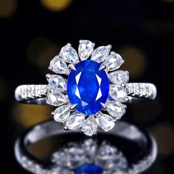 微信图片_20240727094508 SGARIT Fine Jewelry Custom Solid 18k White Gold 1.33 Carats Oval Cut Jewellery Luxury Natural Gemstone Sri Lanka Blue Sapphire Ring