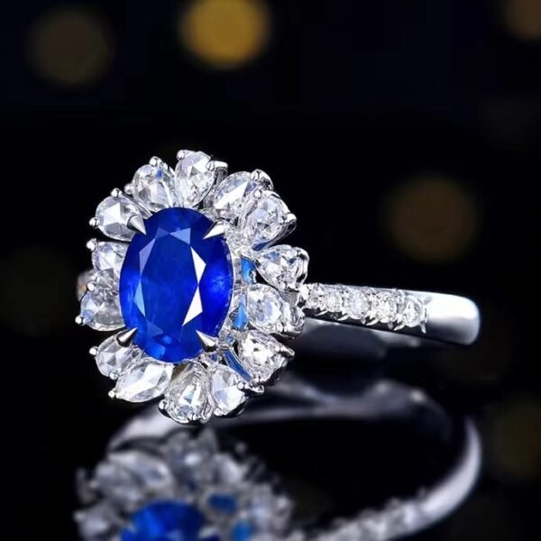 微信图片_202407270945081 SGARIT Fine Jewelry Suppliers Real 18k White Gold 1.33 Carats Oval Cut Jewellery Royal Blue Sapphire Sri Lanka Natural Gemstone Ring