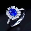 微信图片_202407270945083 SGARIT Fine Jewelry Custom Solid 18k White Gold 1.33 Carats Oval Cut Jewellery Luxury Natural Gemstone Sri Lanka Blue Sapphire Ring