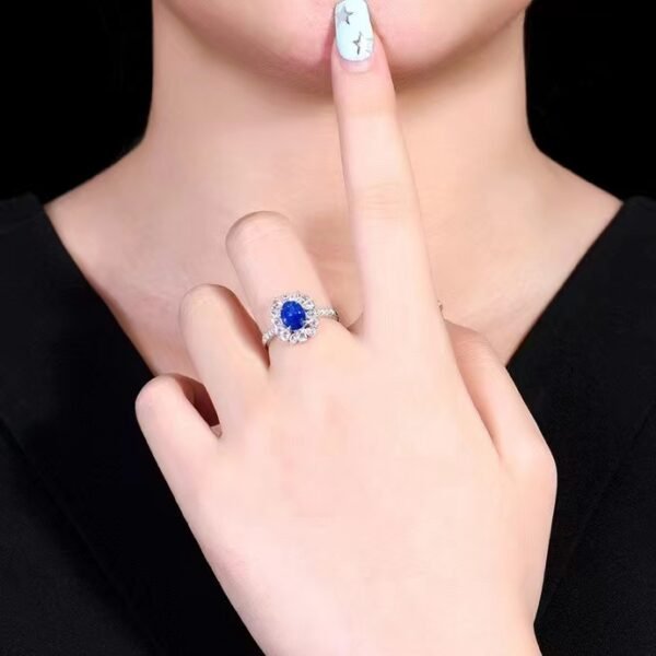 微信图片_202407270945085 SGARIT Fine Jewelry Custom Solid 18k White Gold 1.33 Carats Oval Cut Jewellery Luxury Natural Gemstone Sri Lanka Blue Sapphire Ring