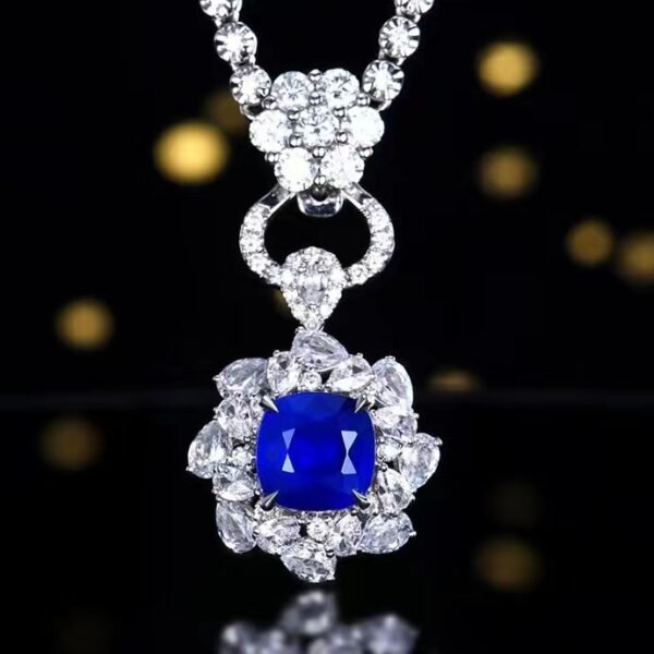 微信图片_202407270945284 SGARIT Fine Jewelry Wholesale Solid 18k White Gold 2.69 Carats Cushion Cut Jewellery Royal Blue Sapphire Sri Lanka Natural Gemstone Ring
