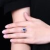 微信图片_202407270945525 Sgarit Fine Jewelry Wholesaler Real 18k White Gold 1.77 Carats Cushion Cut Jewellery Royal Blue Sapphire Sri Lanka Natural Gemstone Ring