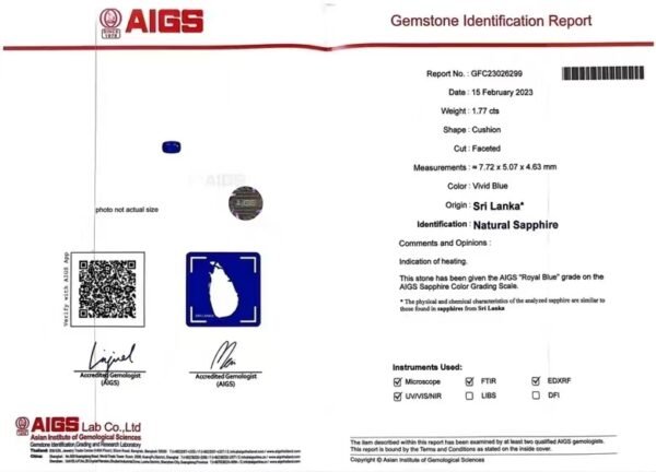 微信图片_20240727094553 Sgarit Fine Jewelry Wholesaler Real 18k White Gold 1.77 Carats Cushion Cut Jewellery Royal Blue Sapphire Sri Lanka Natural Gemstone Ring