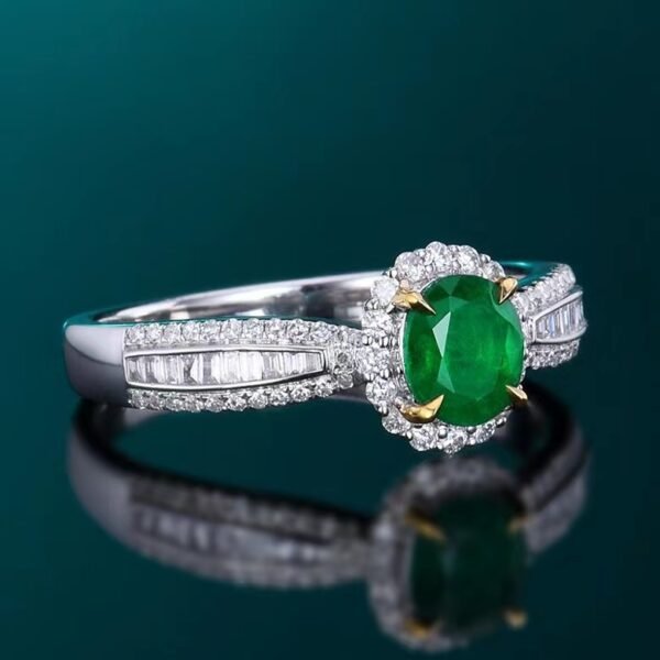 微信图片_20240727102239 SGARIT Fine Jewelry Factory Real 18k White Gold 0.58 Carats Oval Cut Jewellery Panjshir Green Luxury Natural Emerald Gemstone Ring