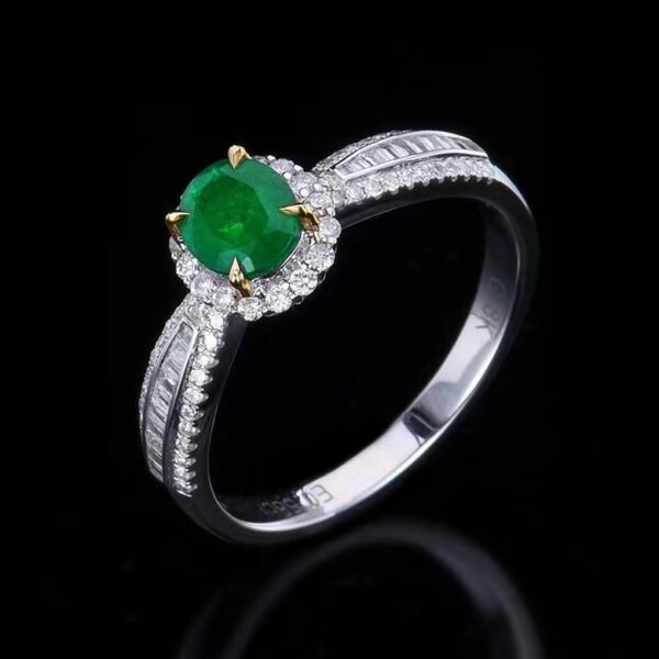 微信图片_202407271022391 SGARIT Fine Jewelry Factory Real 18k White Gold 0.58 Carats Oval Cut Jewellery Panjshir Green Luxury Natural Emerald Gemstone Ring