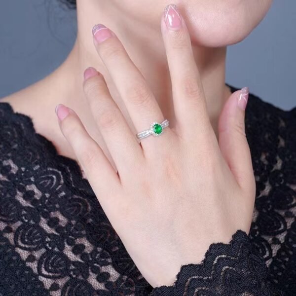 微信图片_202407271022392 SGARIT Fine Jewelry Factory Real 18k White Gold 0.58 Carats Oval Cut Jewellery Panjshir Green Luxury Natural Emerald Gemstone Ring