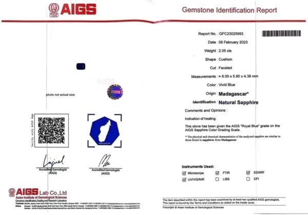微信图片_202407311023253 SGARIT Fine Jewelry Custom Solid 18k White Gold 2.05 Carats Cushion Cut Jewellery Luxury Natural Gemstone Madagascar Royal Blue Sapphire Ring