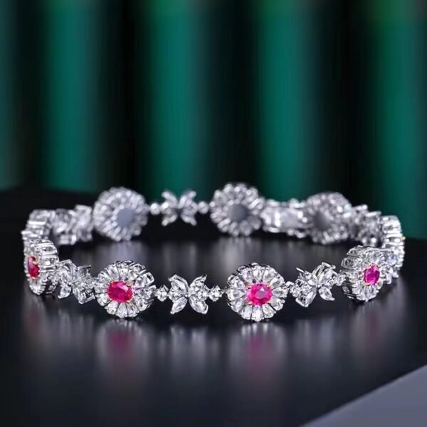 微信图片_20240731102408 SGARIT Fine Jewelry Factory Solid 18k White Gold 1.76 Carats Oval Cut Jewellery Classic Engagement Anniversary Unheated Ruby Natural Gemstone Bracelet