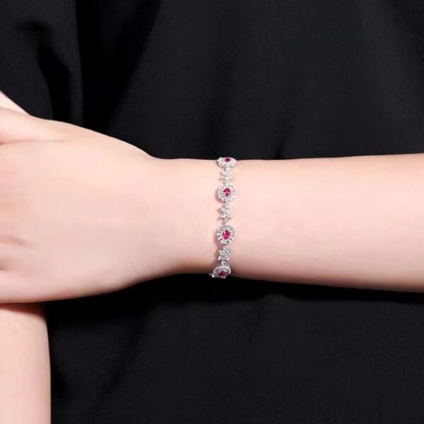 微信图片_20240731102409 SGARIT Fine Jewelry Factory Solid 18k White Gold 1.76 Carats Oval Cut Jewellery Classic Engagement Anniversary Unheated Ruby Natural Gemstone Bracelet