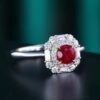 微信图片_202407311025082 SGARIT Fine Jewelry Custom Solid 18k White Gold 0.88 Carats Round Brilliant Cut Jewellery Luxury Natural Gemstone Unburnt Pigeon Red Ruby Ring