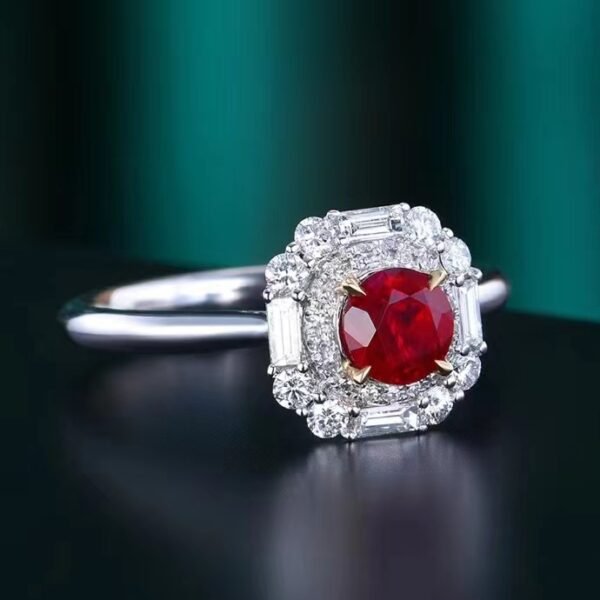 微信图片_202407311025082 SGARIT Fine Jewelry Custom Solid 18k White Gold 0.88 Carats Round Brilliant Cut Jewellery Luxury Natural Gemstone Unburnt Pigeon Red Ruby Ring
