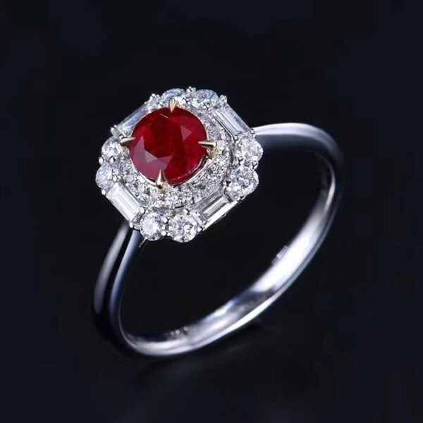 微信图片_20240731102509 SGARIT Fine Jewelry Custom Solid 18k White Gold 0.88 Carats Round Brilliant Cut Jewellery Luxury Natural Gemstone Unburnt Pigeon Red Ruby Ring