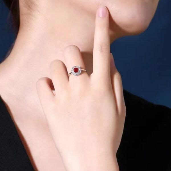 微信图片_202407311025093 SGARIT Fine Jewelry Custom Solid 18k White Gold 0.88 Carats Round Brilliant Cut Jewellery Luxury Natural Gemstone Unburnt Pigeon Red Ruby Ring