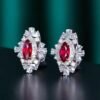 微信图片_202407311025261 SGARIT Fine Jewelry Custom Solid 18k White Gold 1.04 Carats Marquise Cut Jewellery Luxury Natural Gemstone Pigeon Blood Ruby Horse Eye Stud Earrings