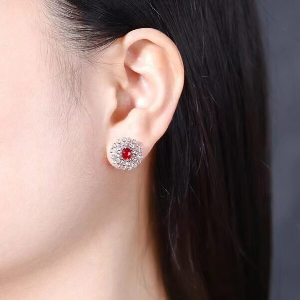微信图片_202407311025433 SGARIT Fine Jewelry Custom Solid 18k White Gold 1.2 Carats Oval Cut Jewellery Luxury Natural Gemstone Mozambique Pigeon Blood Ruby Stud Earrings