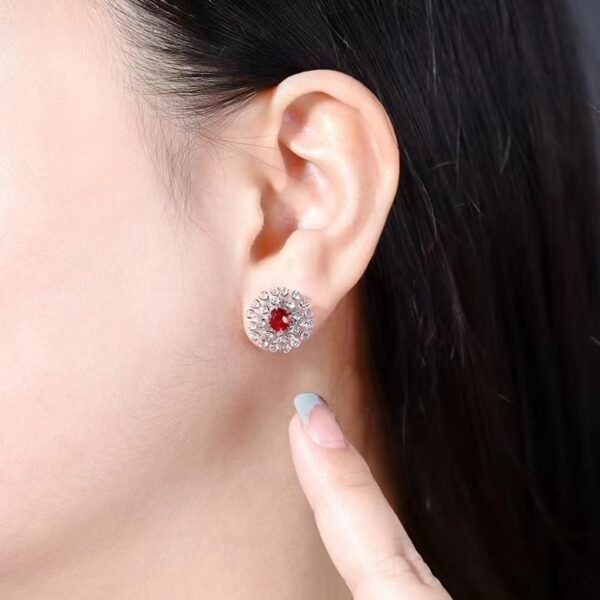 微信图片_20240731102544 SGARIT Fine Jewelry Custom Solid 18k White Gold 1.2 Carats Oval Cut Jewellery Luxury Natural Gemstone Mozambique Pigeon Blood Ruby Stud Earrings