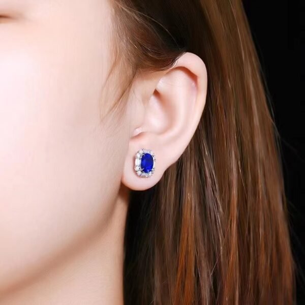 微信图片_20240731102604 SGARIT Fine Jewelry Custom Solid 18k White Gold 3.02 Carats Oval Cut Jewellery Luxury Natural Gemstone Royal Blue Sapphire Stud Earrings