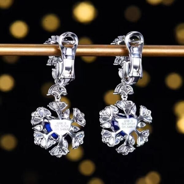 微信图片_202407311026212 Sgarit Fine Jewelry Custom Solid 18k White Gold 3.58 Carats Heart Cut Jewellery Luxury Natural Gemstone Sri Lanka Royal Blue Sapphire Eardrop Earrings