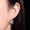 微信图片_20240731102701 SGARIT Fine Jewelry Custom Solid 18k White Gold 1.03 Carats Oval Cut Jewellery Luxury Natural Gemstone Sri Lanka Blue Sapphire Eardrop Earrings
