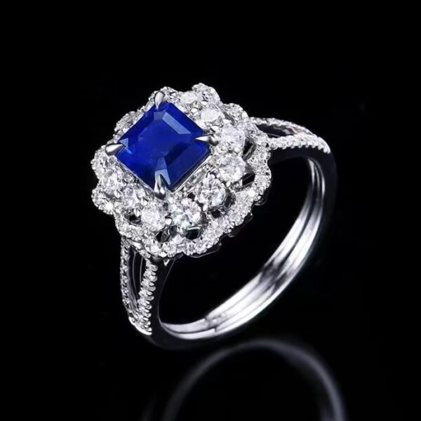 微信图片_202407311027432 SGARIT Fine Jewelry Custom Solid 18k White Gold 1.51 Carats Emerald Cut Jewellery Luxury Natural Gemstone Sri Lanka Blue Sapphire Ring/Pendant