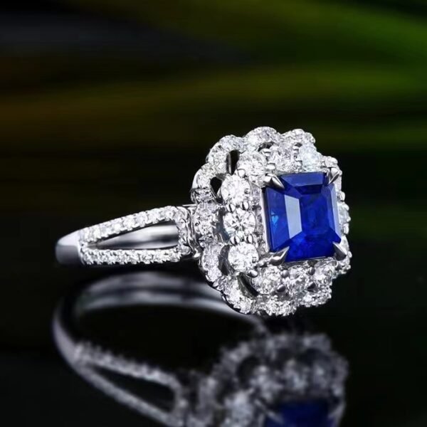 微信图片_202407311027441 SGARIT Fine Jewelry Custom Solid 18k White Gold 1.51 Carats Emerald Cut Jewellery Luxury Natural Gemstone Sri Lanka Blue Sapphire Ring/Pendant