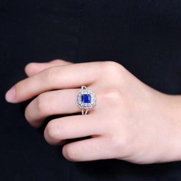 微信图片_202407311027444 SGARIT Fine Jewelry Custom Solid 18k White Gold 1.51 Carats Emerald Cut Jewellery Luxury Natural Gemstone Sri Lanka Blue Sapphire Ring/Pendant