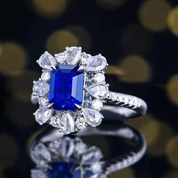 微信图片_202407311030351 SGARIT Fine Jewelry Custom Solid 18k White Gold 2.15 Carats Emerald Cut Jewellery Luxury Natural Gemstone Sri Lanka Royal Sapphire Ring/Pendant