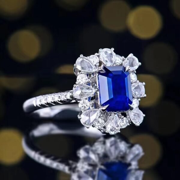 微信图片_202407311030352 SGARIT Fine Jewelry Custom Solid 18k White Gold 2.15 Carats Emerald Cut Jewellery Luxury Natural Gemstone Sri Lanka Royal Sapphire Ring/Pendant