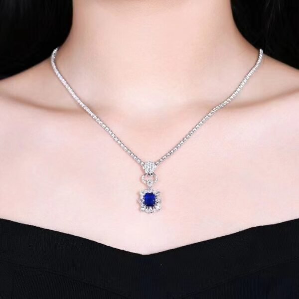 微信图片_202407311030362 SGARIT Fine Jewelry Custom Solid 18k White Gold 2.15 Carats Emerald Cut Jewellery Luxury Natural Gemstone Sri Lanka Royal Sapphire Ring/Pendant