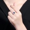 微信图片_202407311030552 SGARIT Fine Jewelry Custom Solid 18k White Gold 1.05 Carats Cushion Cut Jewellery Luxury Natural Gemstone Sri Lanka Blue Sapphire Ring
