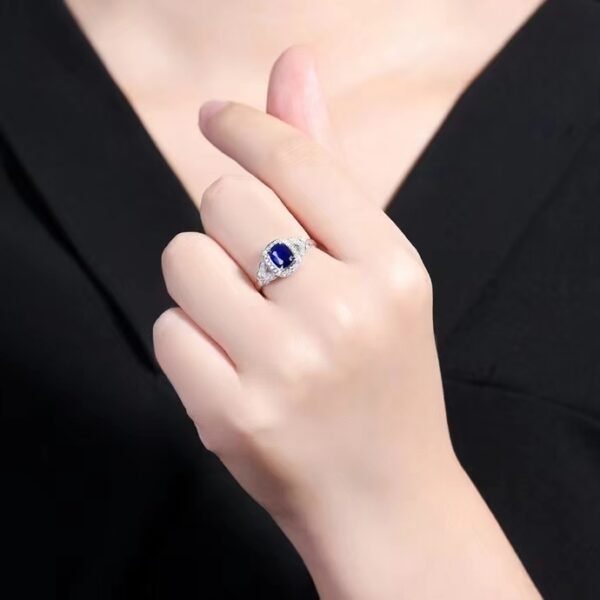 微信图片_202407311030552 SGARIT Fine Jewelry Custom Solid 18k White Gold 1.05 Carats Cushion Cut Jewellery Luxury Natural Gemstone Sri Lanka Blue Sapphire Ring