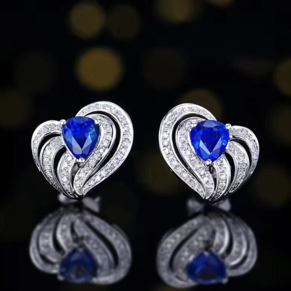 微信图片_20240731103111 SGARIT Fine Jewelry Custom Solid 18k White Gold 1.35 Carats Pear Cut Jewellery Luxury Natural Gemstone Sri Lanka Blue Sapphire Stud Earrings