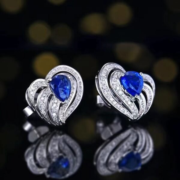 微信图片_202407311031112 SGARIT Fine Jewelry Custom Solid 18k White Gold 1.35 Carats Pear Cut Jewellery Luxury Natural Gemstone Sri Lanka Blue Sapphire Stud Earrings