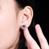 微信图片_202407311031121 SGARIT Fine Jewelry Custom Solid 18k White Gold 1.35 Carats Pear Cut Jewellery Luxury Natural Gemstone Sri Lanka Blue Sapphire Stud Earrings