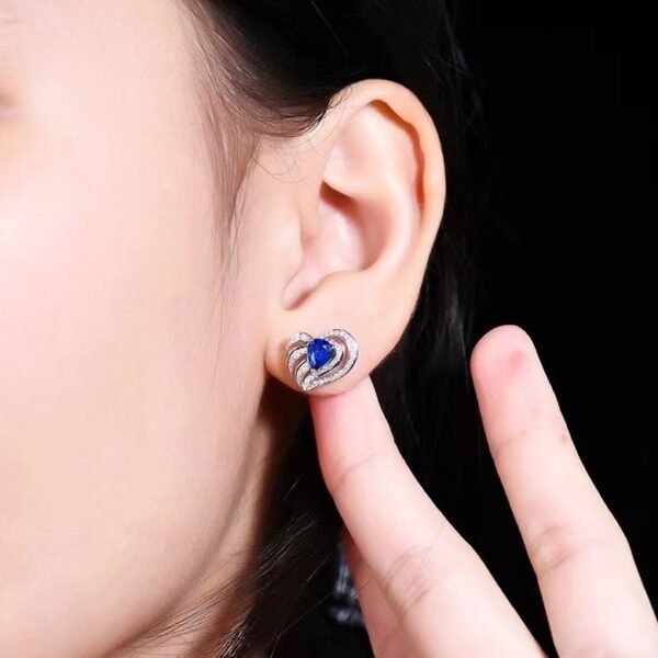 微信图片_202407311031121 SGARIT Fine Jewelry Custom Solid 18k White Gold 1.35 Carats Pear Cut Jewellery Luxury Natural Gemstone Sri Lanka Blue Sapphire Stud Earrings