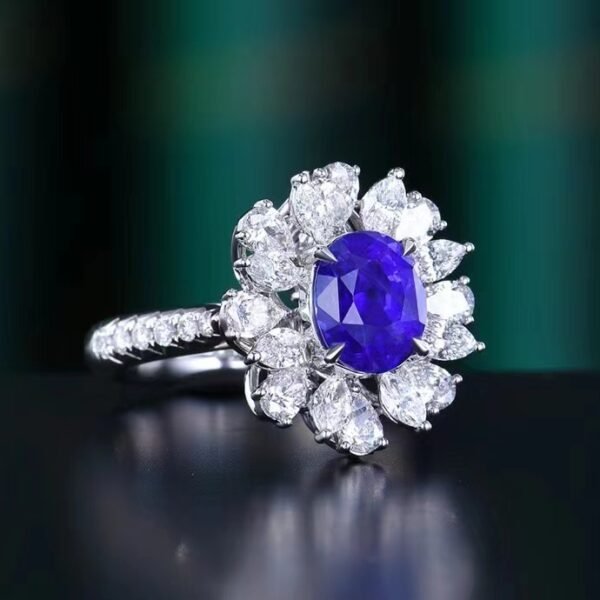微信图片_202407311031331 SGARIT Fine Jewelry Custom Solid 18k White Gold 3.21 Carats Oval Cut Jewellery Luxury Natural Gemstone Sri Lanka Unburnt Purple Sapphire Ring/Pendant